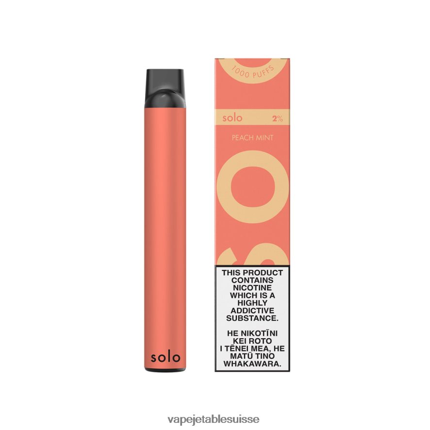 Vape Jetable Suisse - Solo vape jetable 26LPZN6 pêche menthe