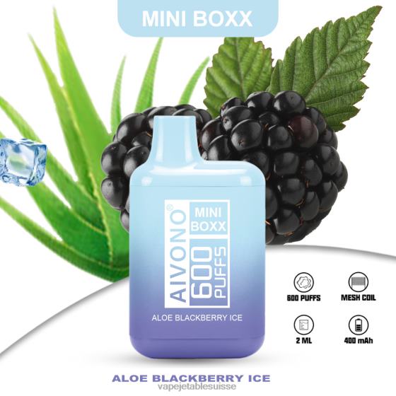 Vape Jetable Suisse - glace actuelle à l'aloès Aivono AIM MINI BOXX 600 28408240