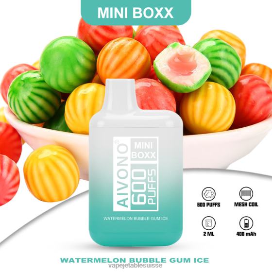 Vape Suisse - glace bubble-gum à la pastèque Aivono AIM MINI BOXX 600 28408235