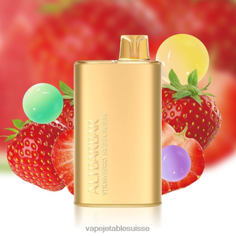 Cigarette Electronique Bulle - Alibarbar Rich 8000 vapes jetables Hubba Bubba aux fraises 2RRNF12