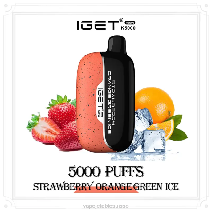 Cigarette Electronique Bulle - fraise orange vert glace IGET Moon k5000 RN8012