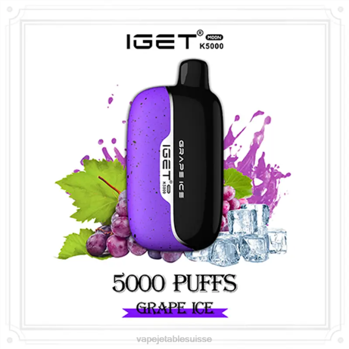 Cigarette Electronique Bulle - glace aux raisins IGET Moon k5000 RN804