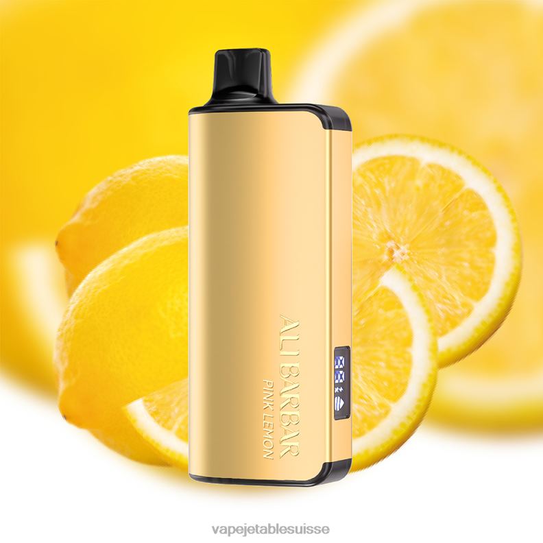 Vape Jetable Suisse - Alibarbar Ingot 9000 vapes jetables citron rose 2RRNF23