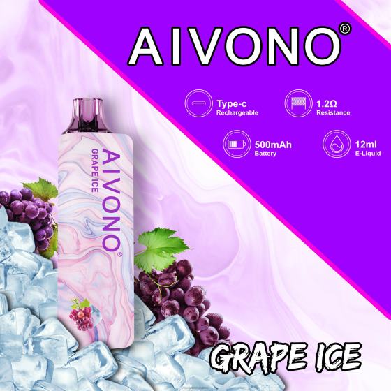 Vape Jetable Suisse - glace aux raisins Aivono AIM GUN 7000 28408102