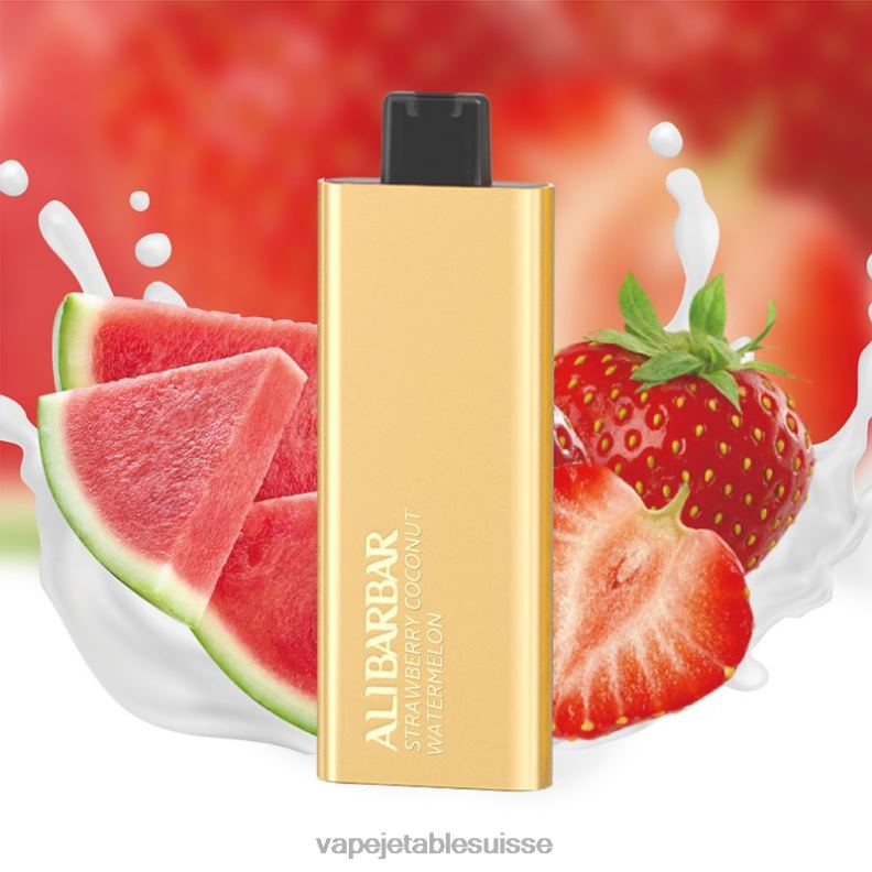 Vape Shop Geneve - Alibarbar Pandora 7000 vapes jetables pastèque à la fraise et à la noix de coco 2RRNF62