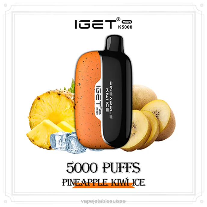 Vape Shop Geneve - glace à l'ananas et au kiwi IGET Moon k5000 RN8014