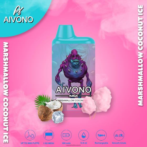 Vape Shop Geneve - glace à la guimauve et à la noix de coco Aivono AIM MAGIC cigarette de boîte de 5800 bouches 2840895