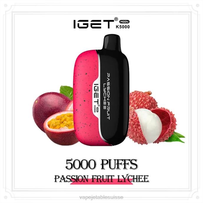 Vape Shop Geneve - litchi fruit de la passion IGET Moon k5000 RN8010