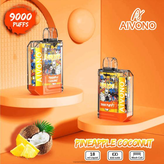 Vape Suisse - ananas noix de coco Aivono AIM XXL Autocollant bouche 9000 transparent 2840852