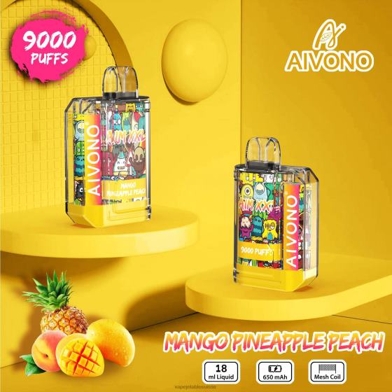 Vape Suisse - mangue ananas pêche Aivono AIM XXL Autocollant bouche 9000 transparent 2840849