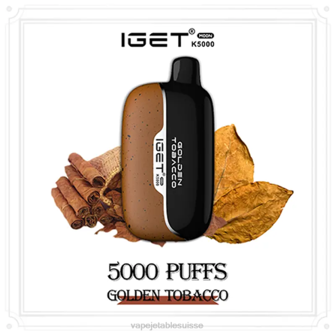 Vape Suisse - tabac doré IGET Moon k5000 RN801