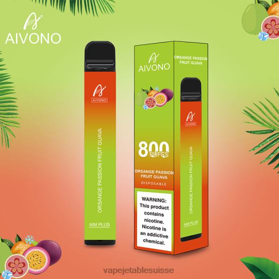 Vape Jetable Suisse - goyave orange fruit de la passion Aivono AIM PLUS 800 28408189