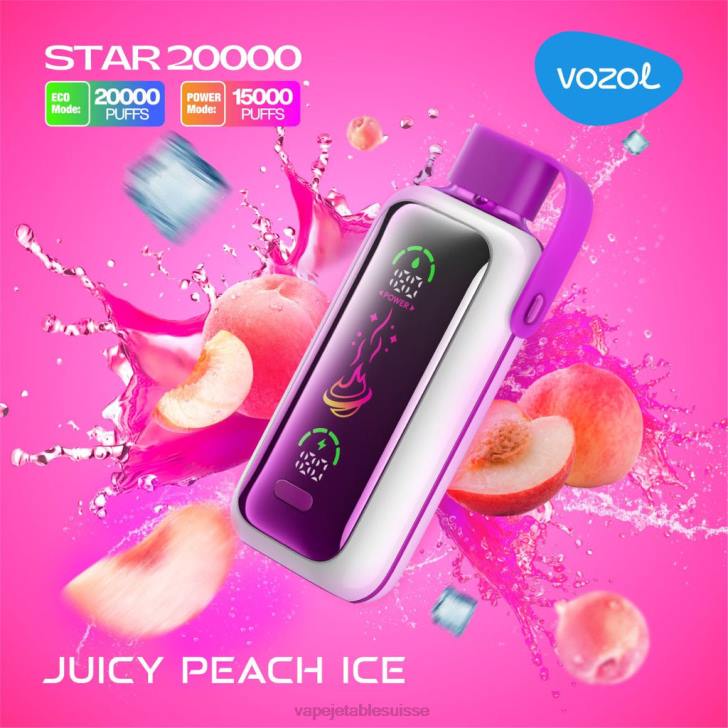 Cigarette Electronique Bulle - glace à la pêche juteuse VOZOL STAR 20000 LZ2410