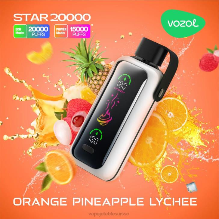 Cigarette Electronique Bulle - litchi orange ananas VOZOL STAR 20000 LZ2415