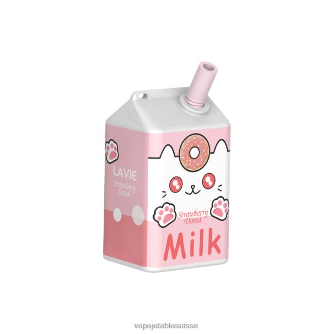 Vape Jetable Suisse - beignet aux fraises 0NJ60177 LAVIE MILK 7000 bouffées