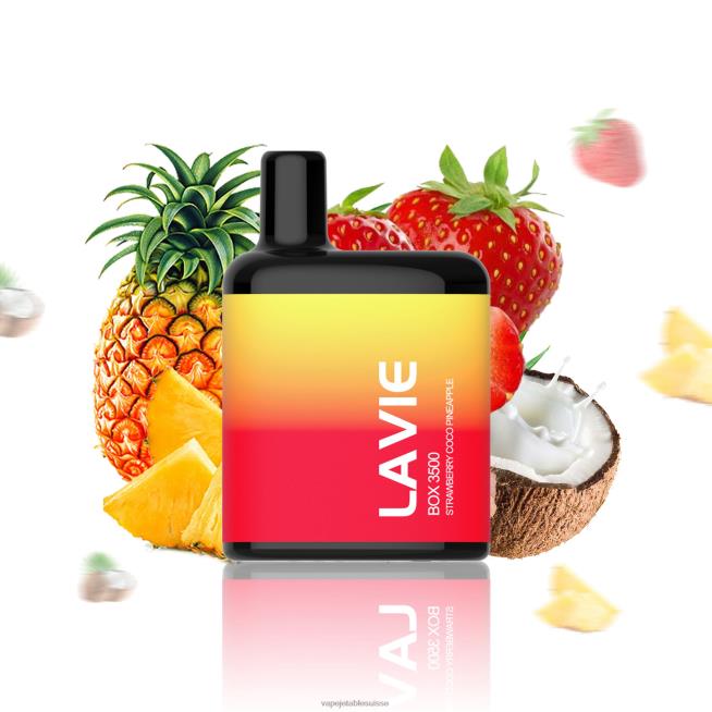 Vape Jetable Suisse - fraise coco ananas 0NJ60207 LAVIE BOX 3500 bouffées