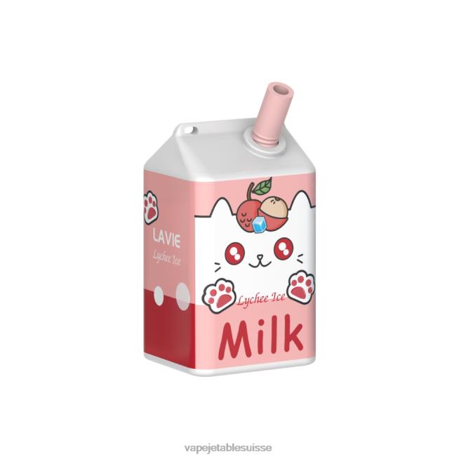 Vape Jetable Suisse - glace au litchi 0NJ60183 LAVIE MILK 7000 bouffées