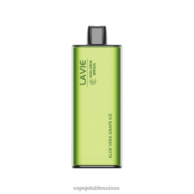 Vape Jetable Suisse - glace au raisin à l'aloe vera 0NJ6051 LAVIE GOLDEN BRICK 10000 bouffées