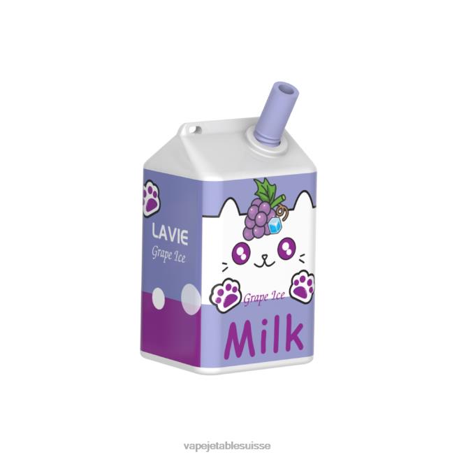 Vape Jetable Suisse - glace aux raisins 0NJ60186 LAVIE MILK 7000 bouffées