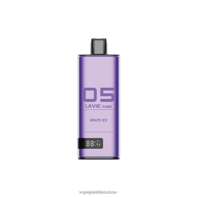 Vape Jetable Suisse - glace aux raisins 0NJ6039 LAVIE Cube 20000 bouffées