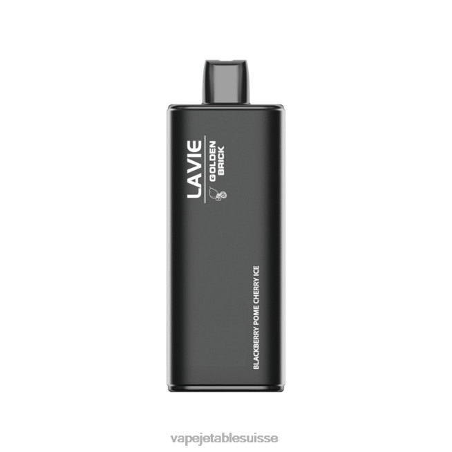 Vape Jetable Suisse - glace à la cerise et aux pépins de mûre 0NJ6054 LAVIE GOLDEN BRICK 10000 bouffées