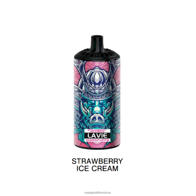 Vape Jetable Suisse - glace à la fraise 0NJ60369 LAVIE BEAST 10000 bouffées