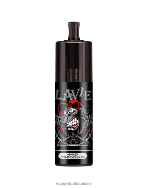 Vape Jetable Suisse - glace à la mangue et aux fraises 0NJ60333 LAVIE COLOUR BAR Contrôle du débit d'air 10 000 bouffées