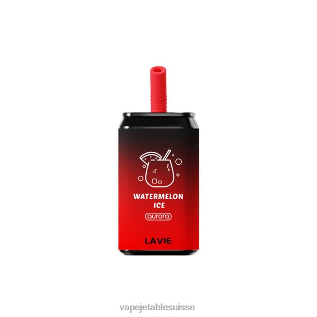 Vape Jetable Suisse - glace à la pastèque 0NJ60141 LAVIE Aurora 11000 bouffées