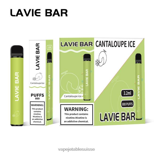 Vape Shop Geneve - glace au cantaloup 0NJ60317 LAVIE BAR 800 bouffées