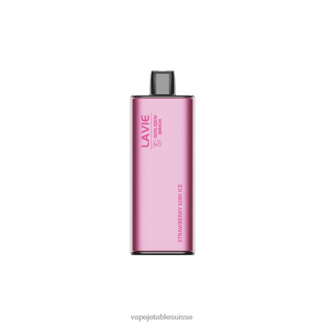 Vape Shop Geneve - glace fraise kiwi 0NJ6065 LAVIE GOLDEN BRICK 10000 bouffées