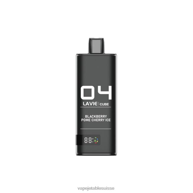 Vape Shop Geneve - glace à la cerise et aux pépins de mûre 0NJ6038 LAVIE Cube 20000 bouffées