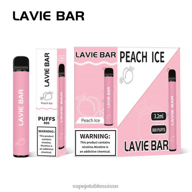 Vape Shop Geneve - glace à la pêche 0NJ60314 LAVIE BAR 800 bouffées