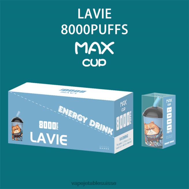 Vape Suisse - boisson énergisante 0NJ60259 LAVIE Max Cup 8000 bouffées