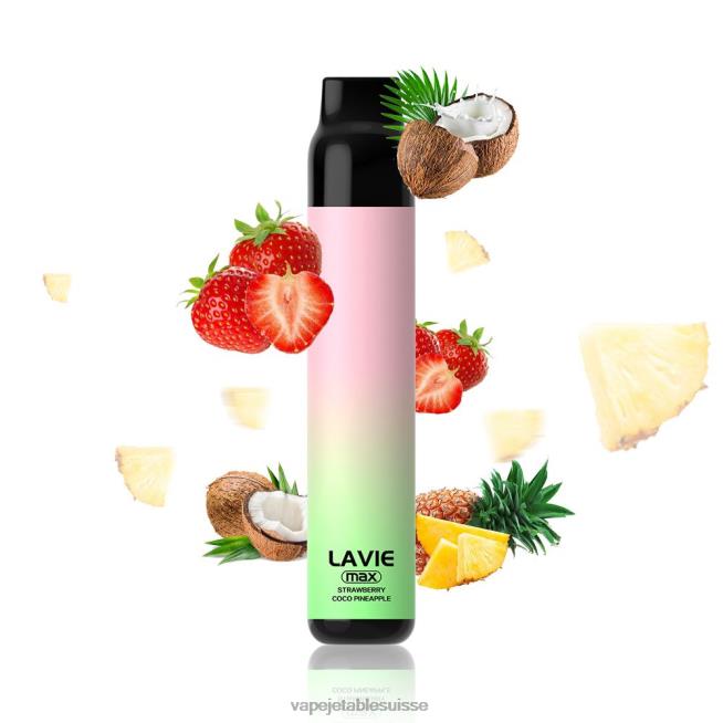 Vape Suisse - fraise coco pomme 0NJ60283 LAVIE BAR 5000 bouffées - maximum