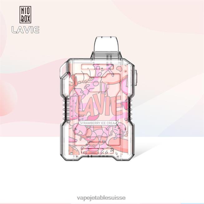 Vape Suisse - glace à la fraise 0NJ60196 LAVIE NIO BOX 9000 bouffées